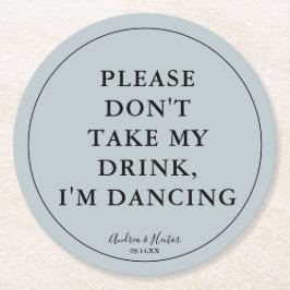 Unik blåblå, ta inte min drink underlägg papper rund