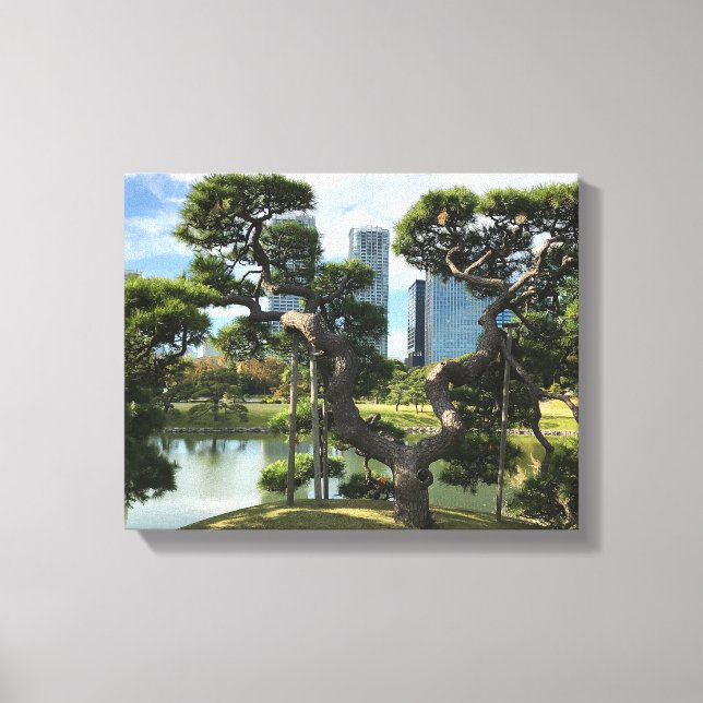 Unik Black Gräs Träd Canvastryck (Framsida)