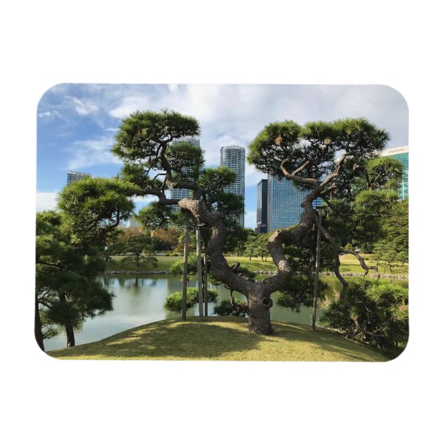 Unik Black Gräs Träd Magnet (Horisontell)