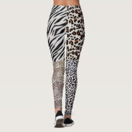 Unik blandning av leopard Zebra-djur Skriv ut kvin Leggings
