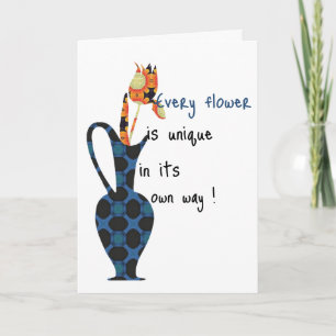 Unik blomma  kort