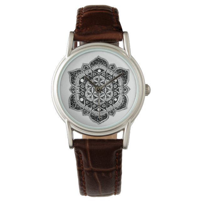 Unik blomma Mandala Watch Armbandsur (Framsida)
