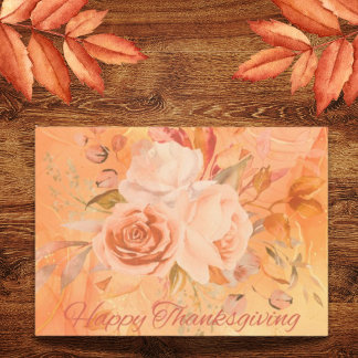 Unik blommig tackkortshälsning till Thanksgiving Julkort