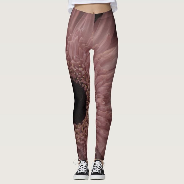 Unik Blommigt - vacker Ljus rosa blomma Leggings (Framsida)