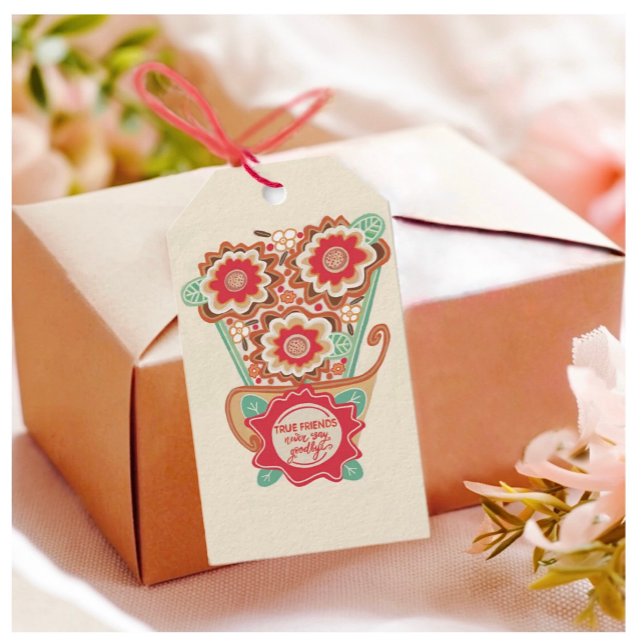 Unik blomsterdesignstil presentetikett (Skapare uppladdad)
