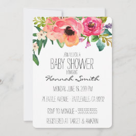 Unik Boho blom- baby showerinbjudan Inbjudningar