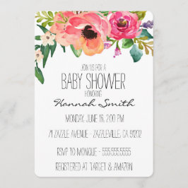 Unik Boho blom- baby showerinbjudan Inbjudningar