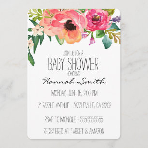 Unik Boho blom- baby showerinbjudan Inbjudningar