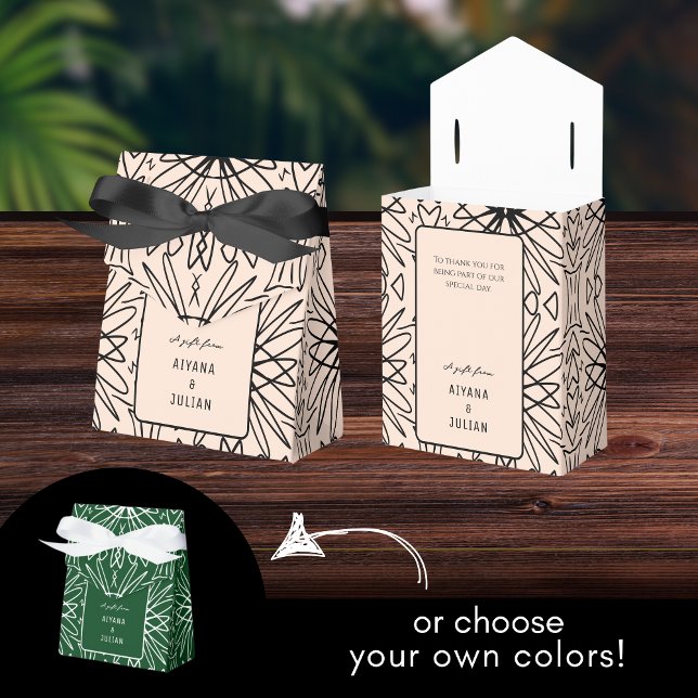 Unik boho Cream och Black Mönster Presentaskar (Skapare uppladdad)