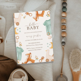 Unik Boho Flicka Clothes Baby Shower Inbjudningar
