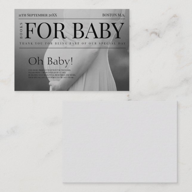 Unik Bokar för magasinfoto Babybabyprogram för Bab Tilläggskort (Fram/baksida)