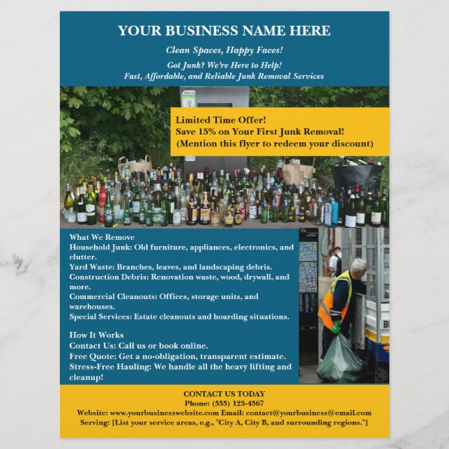 Unik bortforsling av skräp  reklamblad (Framsidan)