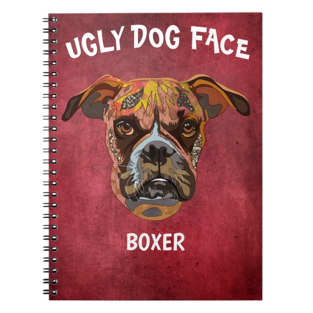 Unik boxer ful hund ansikte-anteckningsbok anteckningsbok (Framsidan)