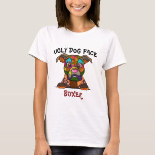 Unik Boxer ful hund ansikte T-Shirt