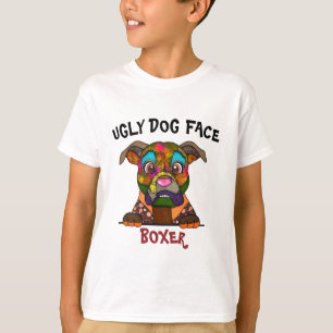 Unik Boxer ful hund ansikte T-Shirt