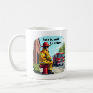 Unik brandman med brandbil kaffemugg