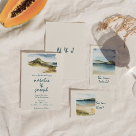 Unik Bröllop för Hand plockade-färgsblock i Retro  Inbjudningar