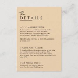 Unik Bröllop-information om minimal Beige Boho-Chi Tilläggskort