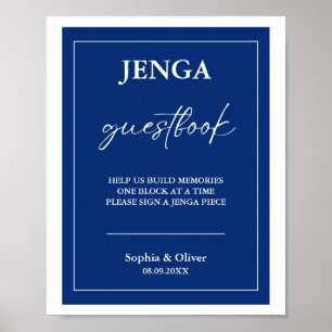 Unik Bröllop Jenga Guest Bok-signatur för snyggt Poster
