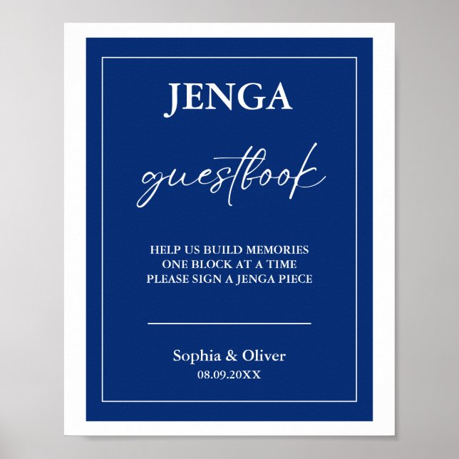 Unik Bröllop Jenga Guest Bok-signatur för snyggt Poster (Framsidan)