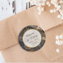 Unik Bröllop Runt Klistermärke