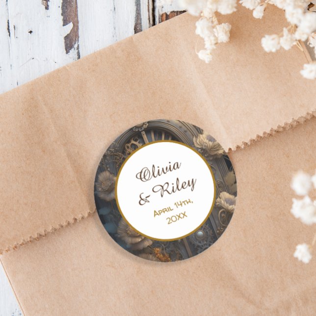 Unik Bröllop Runt Klistermärke (Skapare uppladdad)