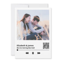 Unik bröllopsinbjudning för par fotoQR-kod