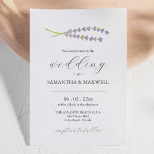 Unik bröllopsinbjudningsdesign - lavender inbjudningar