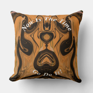 Unik brun Abstrakt Marble Liquified Kudde