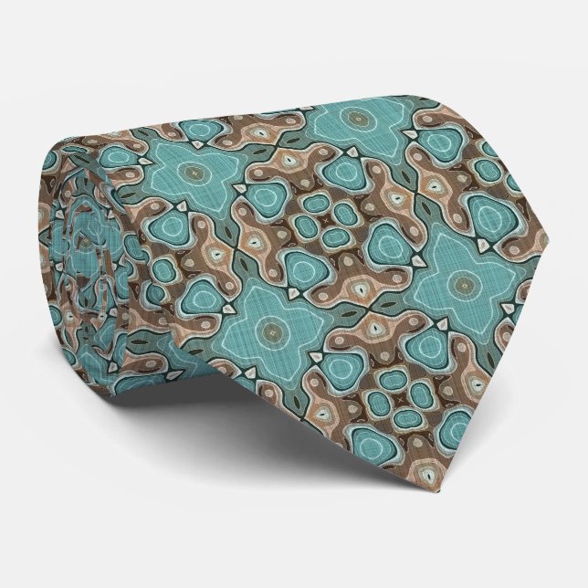 Unik brunakturkos Teal Grönt Tribal Art Slips (Rullad)