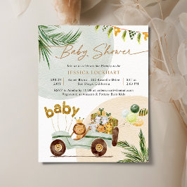 Unik budget-jungleparty-babyshower-inbjudan