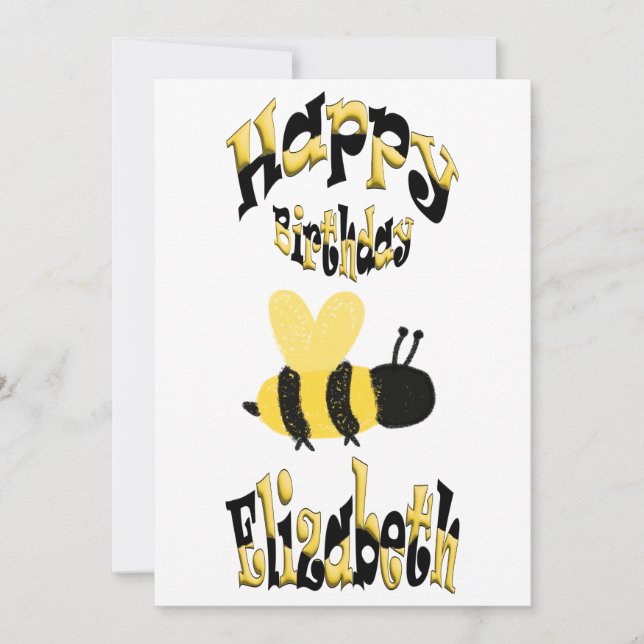 Unik Bumblebee-illustration Personlig ritning Föde Inbjudningar (Framsida)