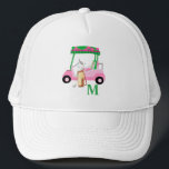 Unik charming Rosa Golf Cart Klubbs Monogram Keps<br><div class="desc">En charmerande unik golfvagn - rosa och grönt - smakfullt genomförd - redo till springa - hatt - Detta är en underbar gåva till alla golfälskare - roligt/attraktiv/unik. Anpassa den med initialer/monogram. Om du har några designfrågor eller en speciell begäran,  skicka ett e-postmeddelande till: charmdesignstudio@rcn.com</div>