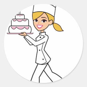 Unik Chef Illustration Runt Klistermärke