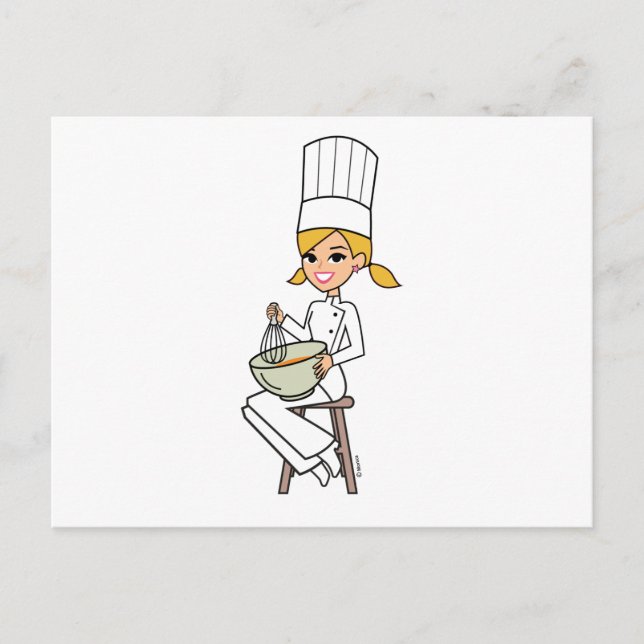 Unik Chef Illustration Vykort (Framsida)
