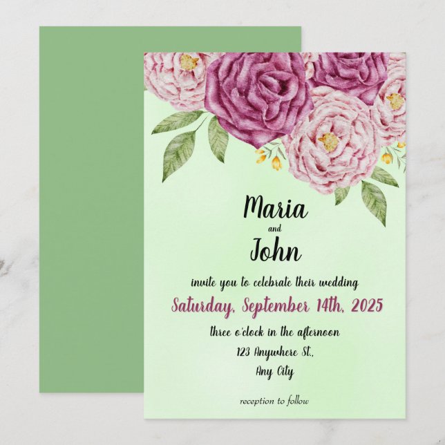 Unik Chic för elegant, romsk minimalistisk klassis Inbjudningar (Fram/baksida)