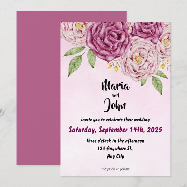 Unik Chic för elegant, romsk minimalistisk klassis Inbjudningar (Fram/baksida)