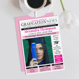 Unik Chic Hetrosa Tidningsexamen Examensbevis Inbjudningar