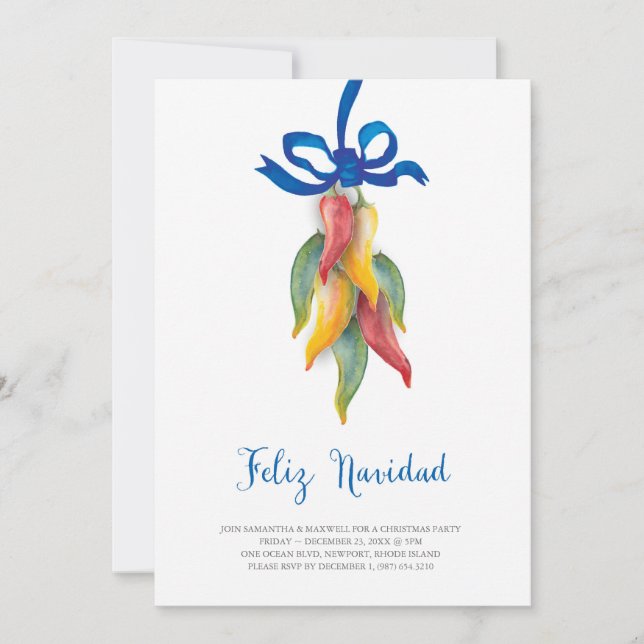 Unik chili-julinbjudan inbjudningar (Framsida)