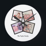 Unik Collagepersonlig för 4 foto Rund Klocka<br><div class="desc">För Collagepersonligen för 4 foto väggen för mallen tar tid på. tillfoga enkelt ditt eget fotograferar,  och text till denna underbara vägg tar tid på. lätt att personifiera. anpassadefotomallen tar tid på från Ricaso - perfekta gåva-idéer</div>