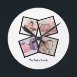 Unik Collagepersonlig för 4 foto Rund Klocka<br><div class="desc">För Collagepersonligen för 4 foto väggen för mallen tar tid på. tillfoga enkelt ditt eget fotograferar,  och text till denna underbara vägg tar tid på. lätt att personifiera. anpassadefotomallen tar tid på från Ricaso - perfekta gåva-idéer</div>
