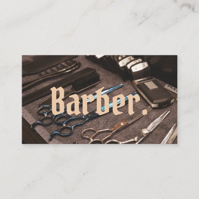 Unik Coola för enkel minimal barberfototypografi Visitkort (Framsida)