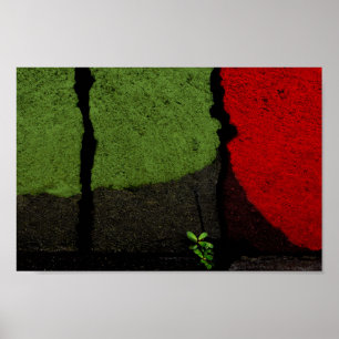 Unik Coola för Red & Grönt Abstrakt Photographic Poster