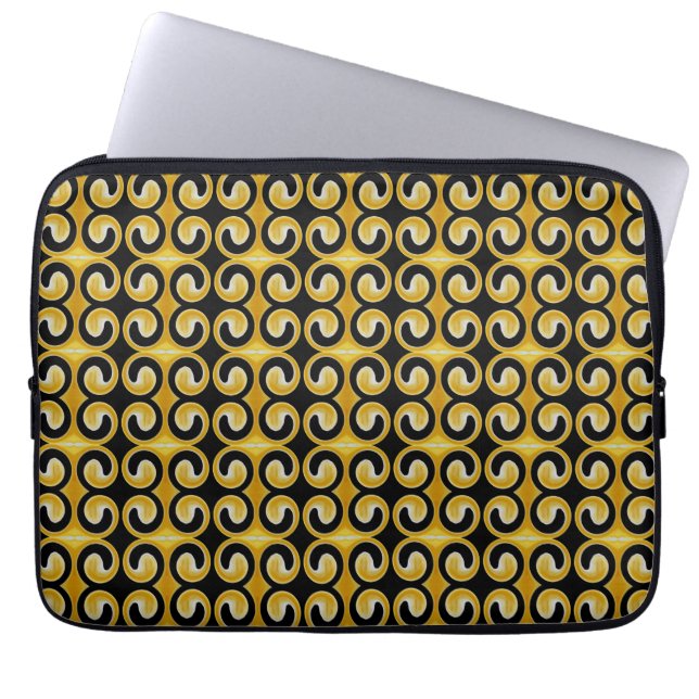 Unik Coola Gult Mönster Laptop Sleeve (Framsidan)