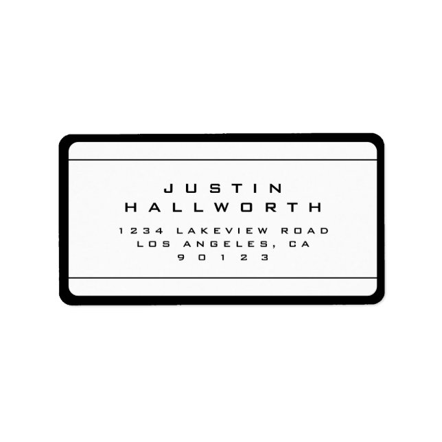 Unik coola tittar svartvitt adressetikett (Framsidan)