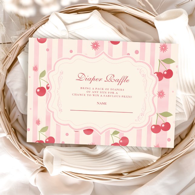 Unik coquette Cherry on Top Baby Diapper Raffle Tilläggskort (Skapare uppladdad)