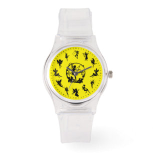 Unik Cute Black Fairy Silhouettes Thame Watch Armbandsur