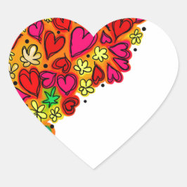 Unik Cute Heart Mönster Hjärtformat Klistermärke