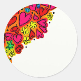 Unik Cute Heart Mönster Runt Klistermärke