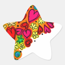 Unik Cute Heart Mönster Stjärnformat Klistermärke